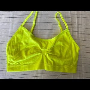 Yellow sports bra